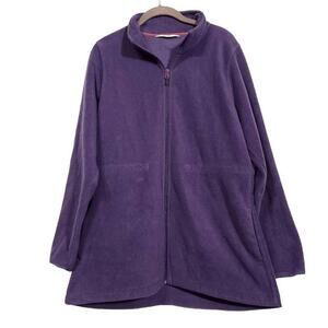 Woolrich Purple Fleece Jacket Womens Full Zip Soft Warm Coat Pockets Size Large​